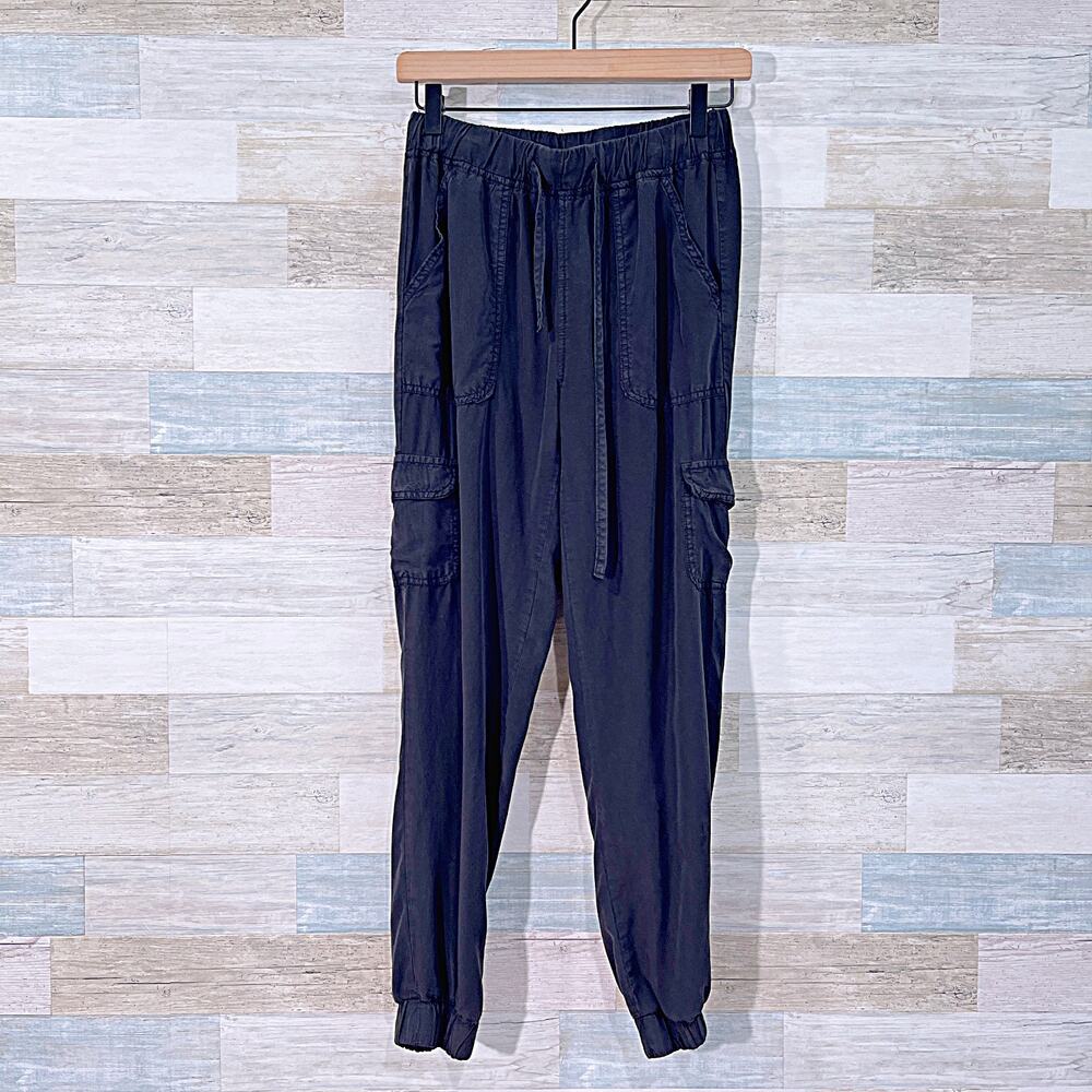 THREAD & SUPPLY Tencel Cargo Jogger Pants Vintage Black Lyocell Womens XS
